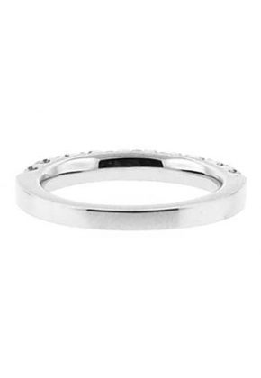 Single Row Micro-Prong Set Band with Round Diamonds in 18k White Gold