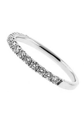 Single Row Micro-Prong Set Band with Round Diamonds in 18k White Gold
