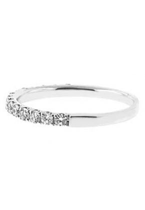 Single Row Micro-Prong Set Band with Round Diamonds in 18k White Gold