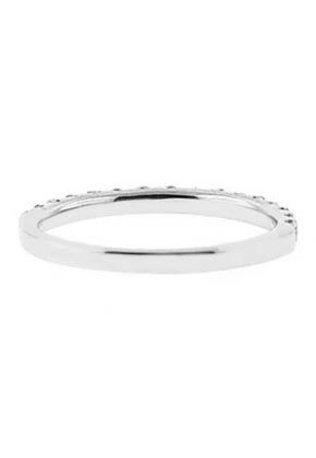 Single Row Micro-Prong Set Band with Round Diamonds in 18k White Gold