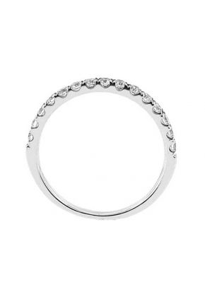 Single Row Micro-Prong Set Band with Round Diamonds in 18k White Gold