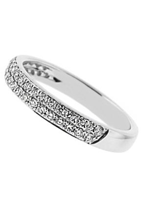 Double Row Diamond Band in 18k White Gold
