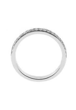 Double Row Diamond Band in 18k White Gold