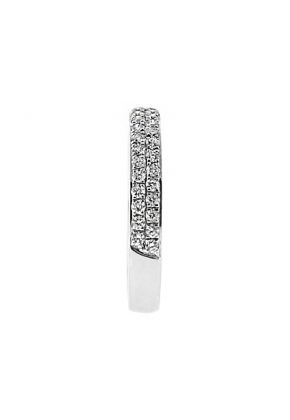 Double Row Diamond Band in 18k White Gold