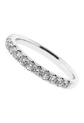 Single Row Band with Micro-Pav?? Set Round Diamonds in 18k White Gold