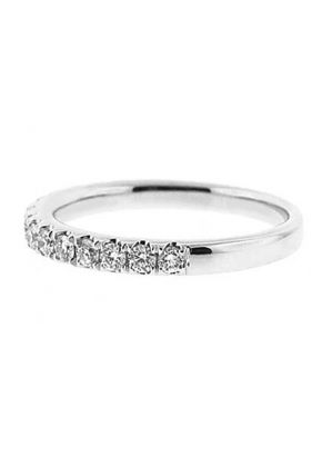 Single Row Band with Micro-Pav?? Set Round Diamonds in 18k White Gold