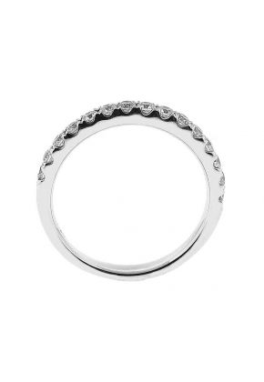 Single Row Band with Micro-Pav?? Set Round Diamonds in 18k White Gold
