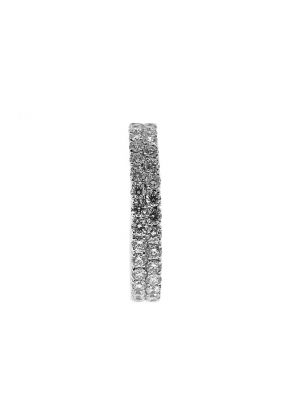 Double Row Eternity Band with Micro Prong Set Diamonds in 18k White Gold