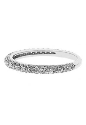 Pav?? Set Band with Round Diamonds in 18k White Gold