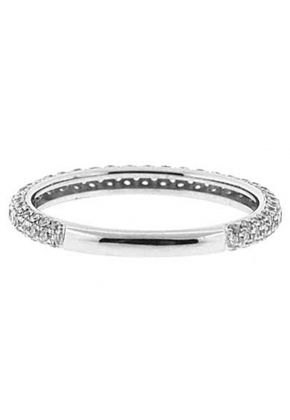 Pav?? Set Band with Round Diamonds in 18k White Gold