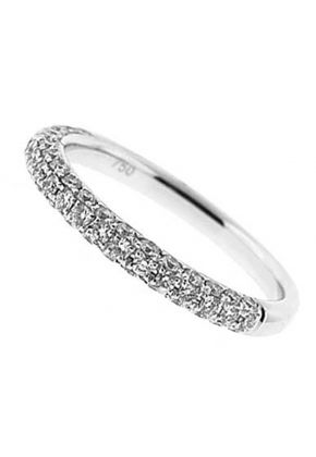 Pav?? Set Band with Round Diamonds in 18k White Gold