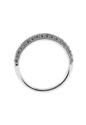 Pav?? Set Band with Round Diamonds in 18k White Gold