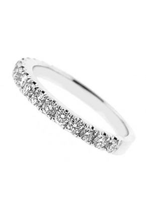Single Row Micro-Prong Set Band with Round Diamonds in 18k White Gold