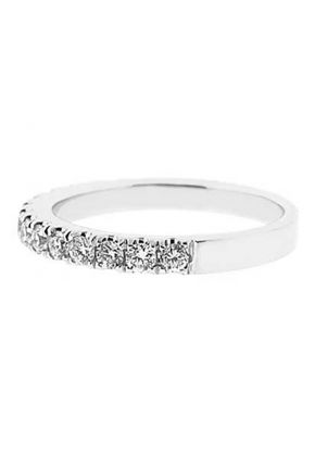Single Row Micro-Prong Set Band with Round Diamonds in 18k White Gold