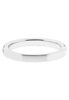 Single Row Micro-Prong Set Band with Round Diamonds in 18k White Gold