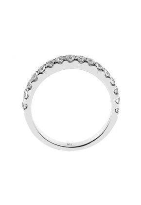 Single Row Micro-Prong Set Band with Round Diamonds in 18k White Gold