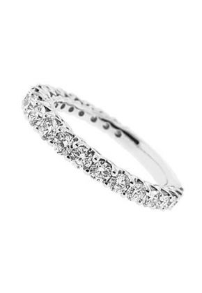 Prong Set Band with Round Diamonds in 18k White Gold