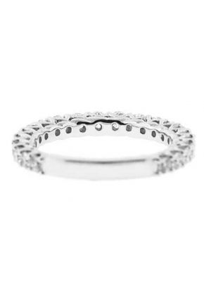 Prong Set Band with Round Diamonds in 18k White Gold