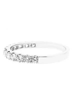 Single Row Band with Micro-Prong Set Round Diamonds in 18k White Gold