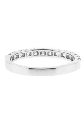 Single Row Band with Micro-Prong Set Round Diamonds in 18k White Gold