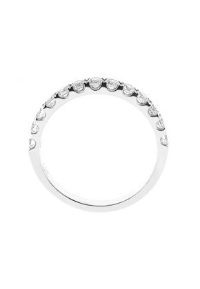 Single Row Band with Micro-Prong Set Round Diamonds in 18k White Gold