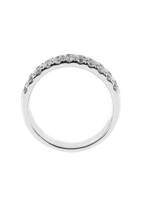 Double Row Band with Micro Prong Set Round Diamonds in 18k White Gold