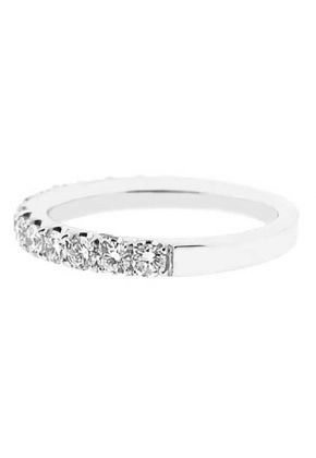 Single Row Band with Micro-Prong Set Round Diamonds in 18k White Gold