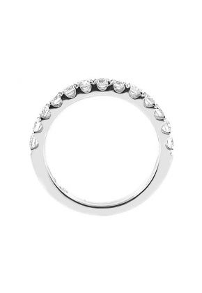 Single Row Band with Micro-Prong Set Round Diamonds in 18k White Gold