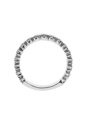 Single Row Band with Round Diamonds Surrounded by Prongs and Set in 18k White Gold