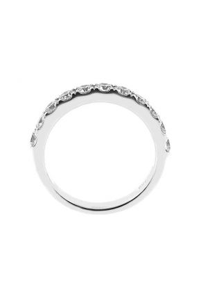 Single Row Prong Set Band with Round Diamonds in 18k White Gold