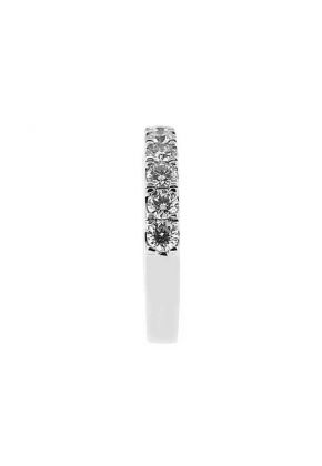Single Row Prong Set Band with Round Diamonds in 18k White Gold
