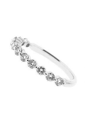 Single Row Prong Set Band with Round Diamonds in 18k White Gold