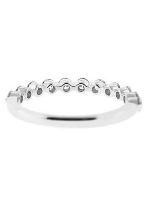 Single Row Prong Set Band with Round Diamonds in 18k White Gold