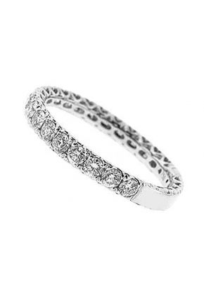 Single Row Pav?? Set Band with Round Diamonds in 18k White Gold