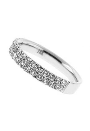Single Row Micro-Prong Set Band with Round Diamonds in 18k White Gold