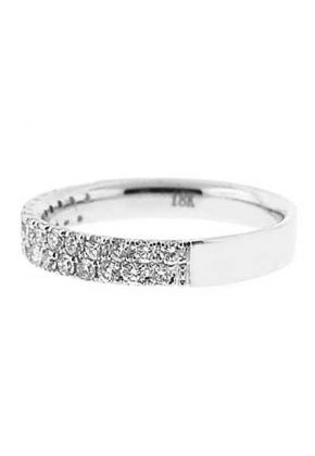 Single Row Micro-Prong Set Band with Round Diamonds in 18k White Gold