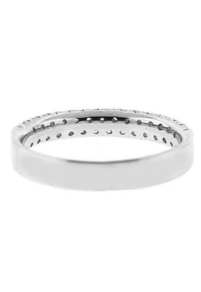 Single Row Micro-Prong Set Band with Round Diamonds in 18k White Gold