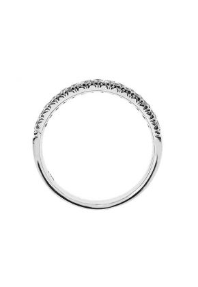 Single Row Micro-Prong Set Band with Round Diamonds in 18k White Gold