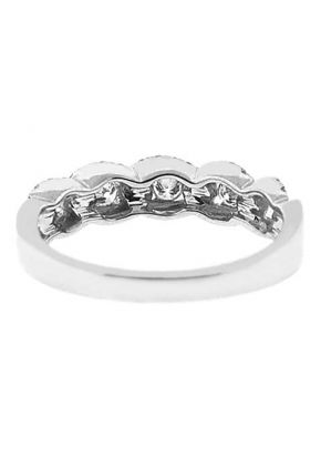 Braided Style Band with Micro-Prong Set Round Diamonds in 18k White Gold