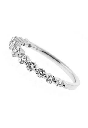 Single Row Band with Round Diamonds Set in 18k White Gold