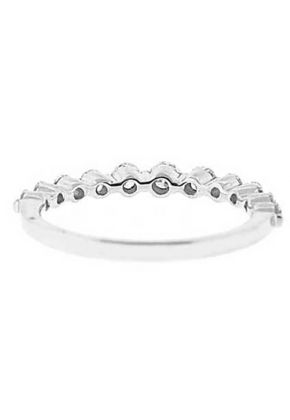 Single Row Band with Round Diamonds Set in 18k White Gold