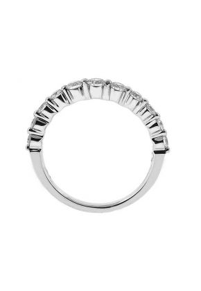 Single Row Band with Round Diamonds Set in 18k White Gold