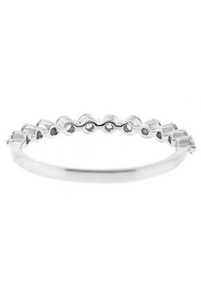 Single Row Prong Set Band with Round Diamonds in 18k White Gold
