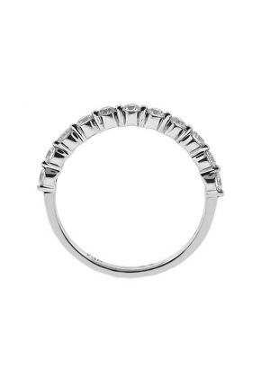 Single Row Prong Set Band with Round Diamonds in 18k White Gold