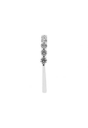 Single Row Prong Set Band with Round Diamonds in 18k White Gold