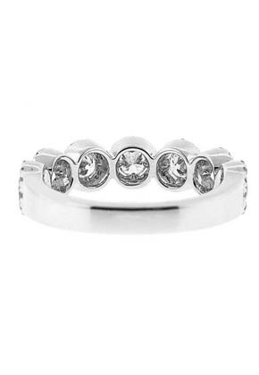 Halo Style Band with Round Diamonds Set in 18k White Gold