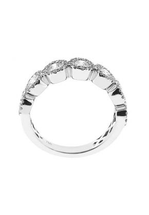 Halo Style Band with Round Diamonds Set in 18k White Gold