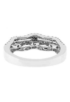 Triple Row Micro-Prong Set Band with Round Diamonds in 18k White Gold