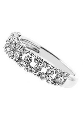 Right Hand Fashion Ring with Prong Set Diamond Rounds in Pairs of Three Set in 18K White Gold