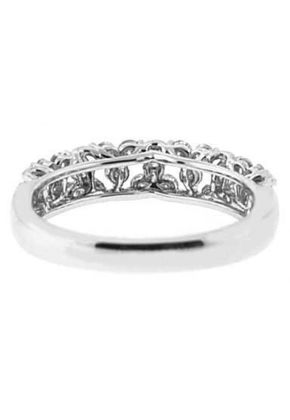 Right Hand Fashion Ring with Prong Set Diamond Rounds in Pairs of Three Set in 18K White Gold